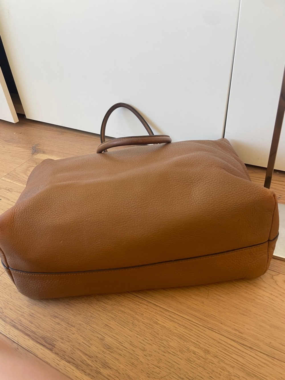 Prada Pebbled Leather Tote Bag Brown Gold Hardware | Large Work Tote Shoulder Ba - Picture 5 of 14